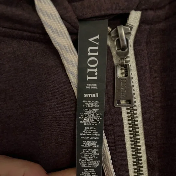 Women’s Halo Performance 2.0 Hoodie Zip Ups Size Small purple brown EUC Vuori - Picture 2 of 6